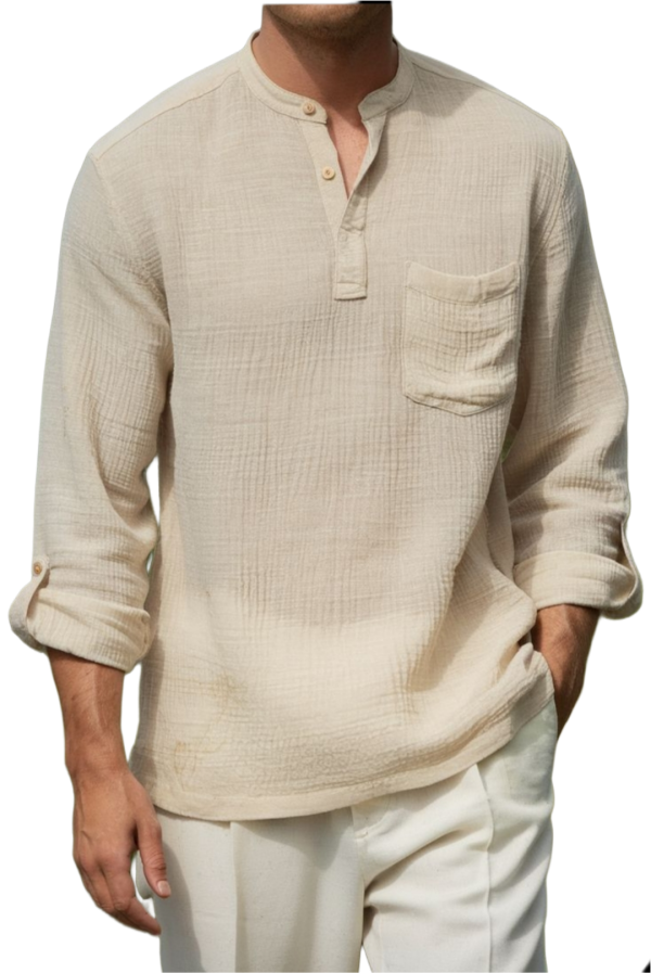 Breezy Cream Textured Casual Top