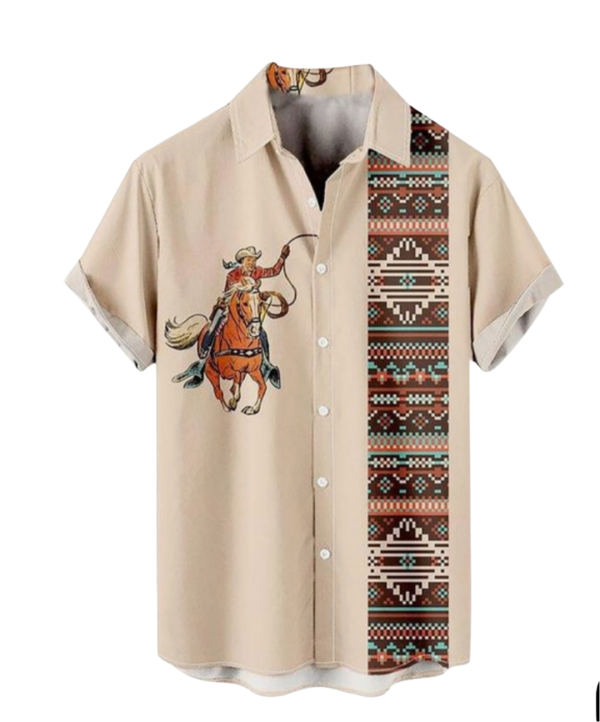 Men's Western Cowboy Graphic Shirt