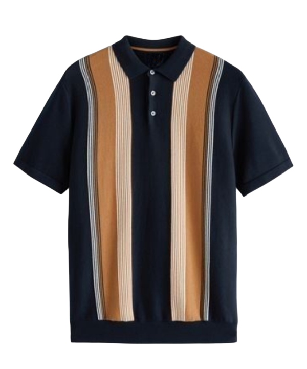 Men’s Vintage Ribbed Knit Polo Shirt