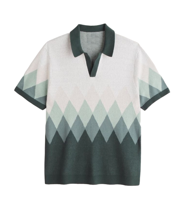 Men’s Geometric Diamond Knit Polo