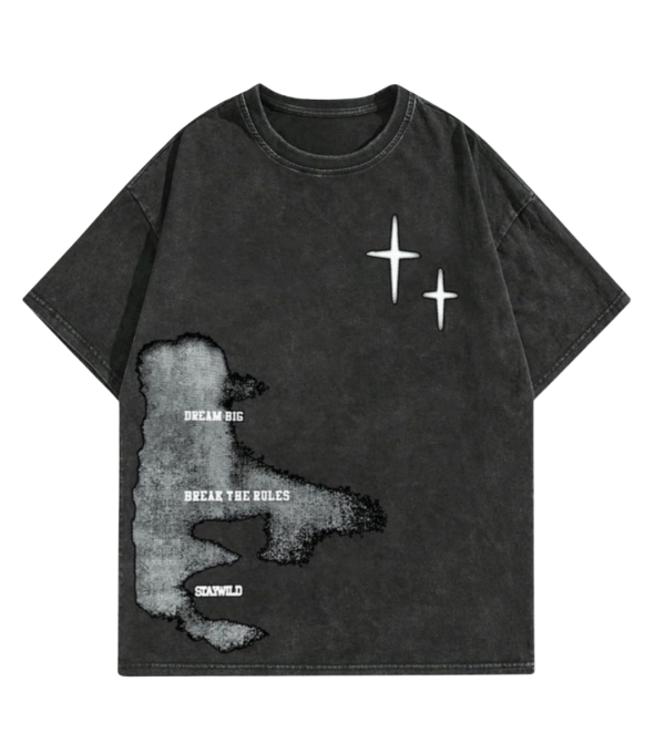 Men’s Acid Wash Charcoal Graphic T-Shirt