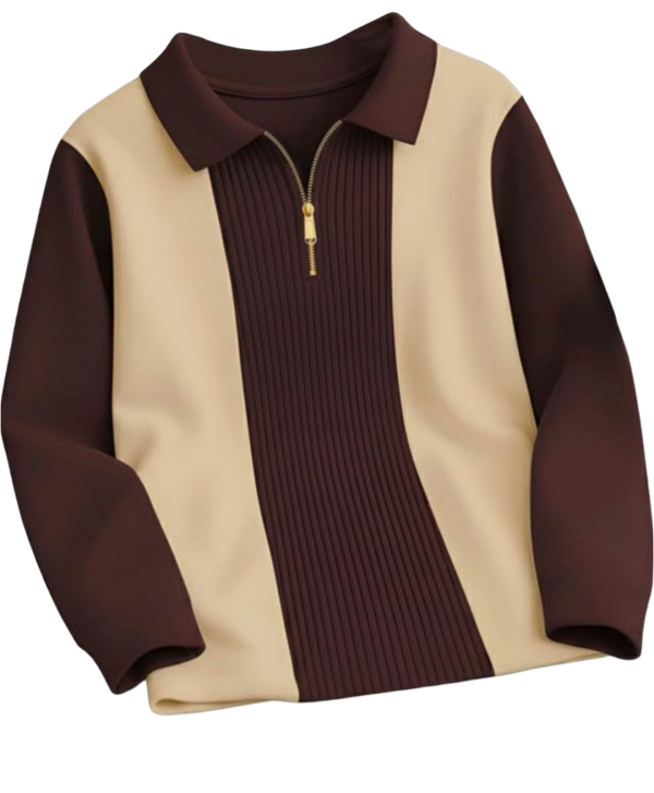 Men’s Retro Colorblock Quarter-Zip Knit Full sleeve