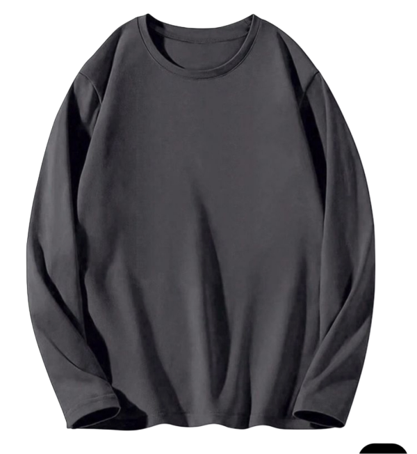 Charcoal Gray Men’s Long Sleeve Crewneck T-Shirt