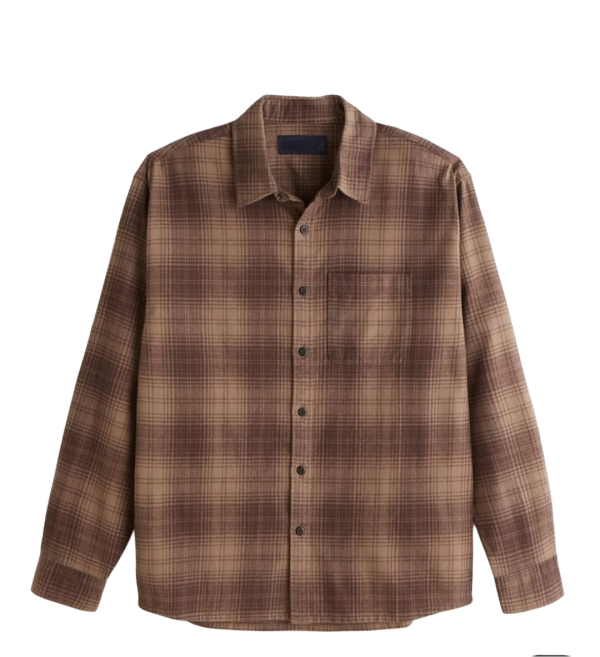 Men's Premium Brown Plaid Flannel Shirt