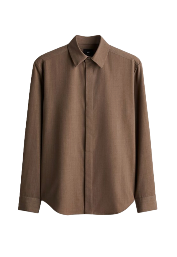 Formal Shirt Brown Long Sleeve