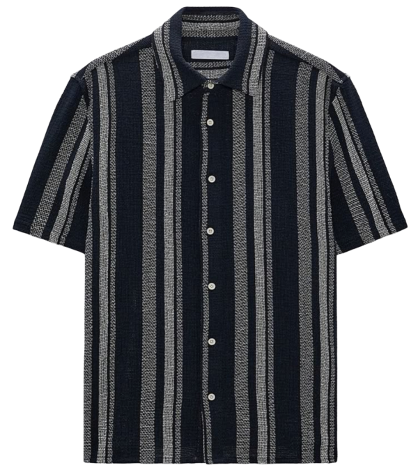 Men’s Vertical Stripe Knit Resort Shirt