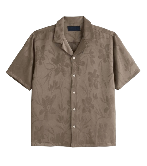 Men's Tonal Floral Cuban Collar Shirt