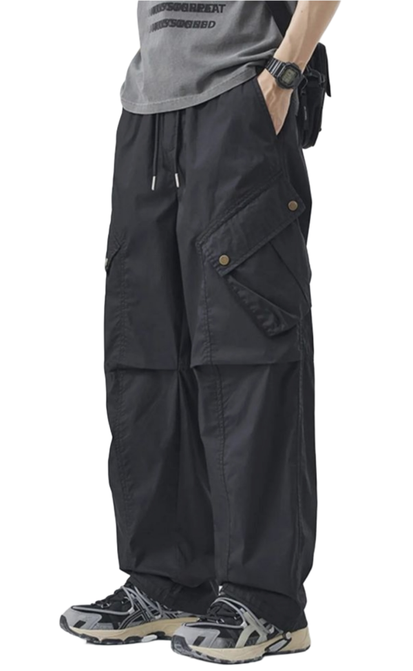 Men’s Urban Tactical Baggy Cargo Pants with Oversized Multi-Pockets