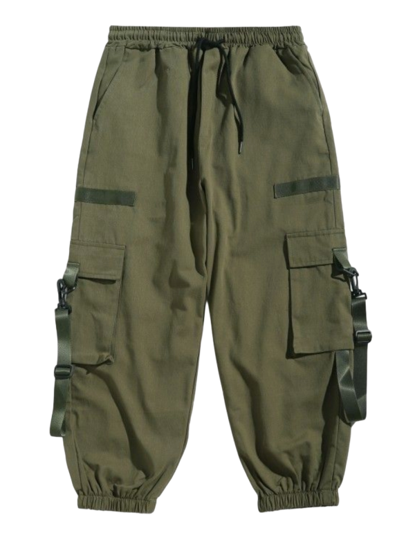 Olive Green Techwear Streetwear Pants
