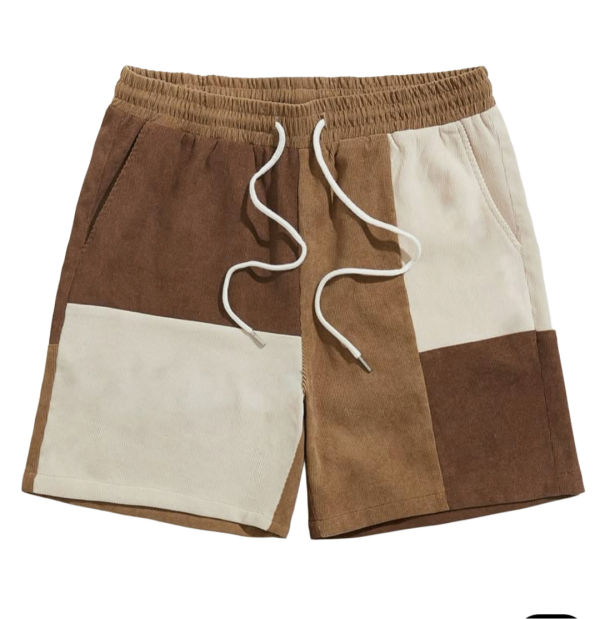 Men's Patchwork Corduroy Casual Shorts