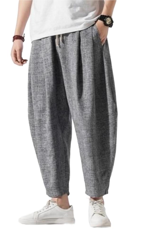 Men’s Relaxed Fit Linen-Blend Harem Pants