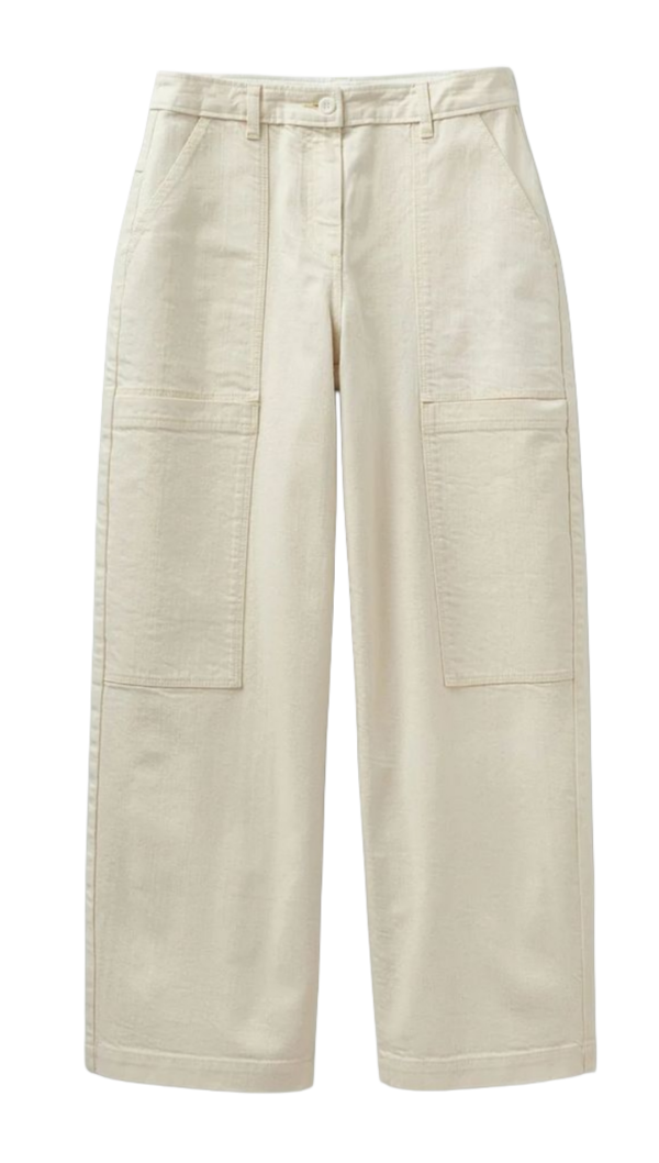 Men’s Off-White Wide-Leg Cotton Canvas Utility Pants