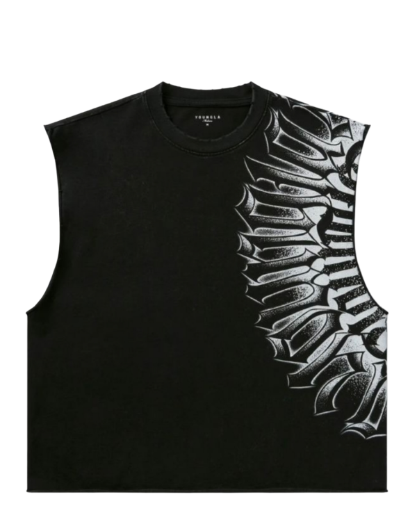 Men's Gothic Graphic Print Sleeveless Oversized T-Shirt