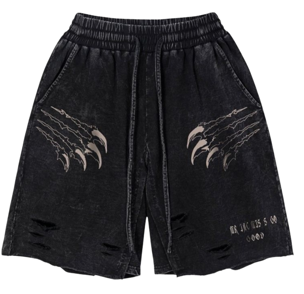 Men's Acid Wash Distressed Denim Shorts