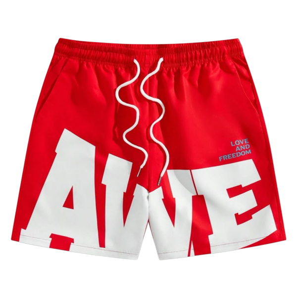Red Streetwear Swim & Casual Shorts