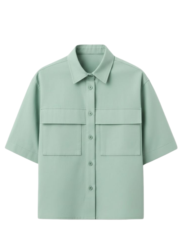 Men’s Sage Green Short Sleeve Utility Safari Shirt
